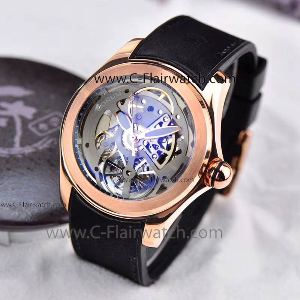 2019 Copy Corum Bubble Skeleton Rose Gold Automatic Watch